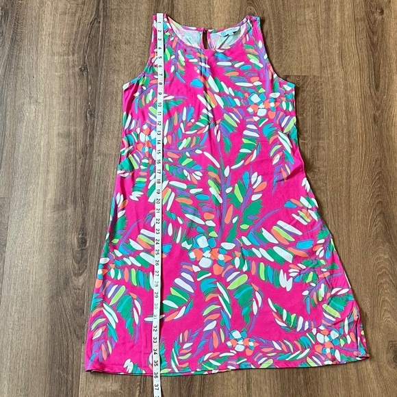 Escapada Living Pink Palm Jungle Tank Dress Sz XS - Picture 6 of 12